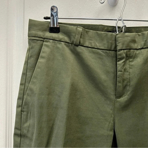 Banana Republic Avery Pant  Straight Leg Ankle Tie Cropped Chino Green 0 Short - Picture 7 of 16